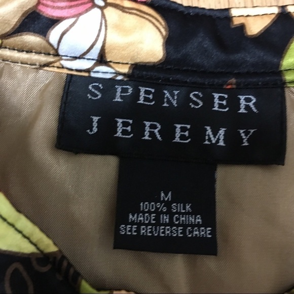 Vintage 80s Spenser Jeremy Silk Floral bla… - Picture 4 of 8